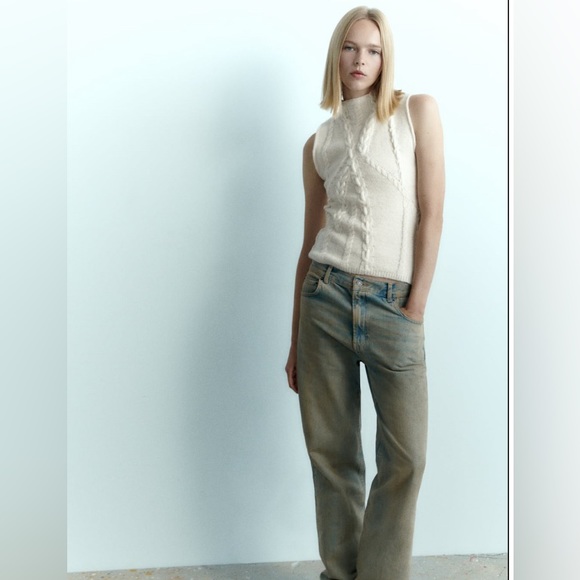 Zara mixed Cable knit sleeveless sweater - Picture 2 of 2